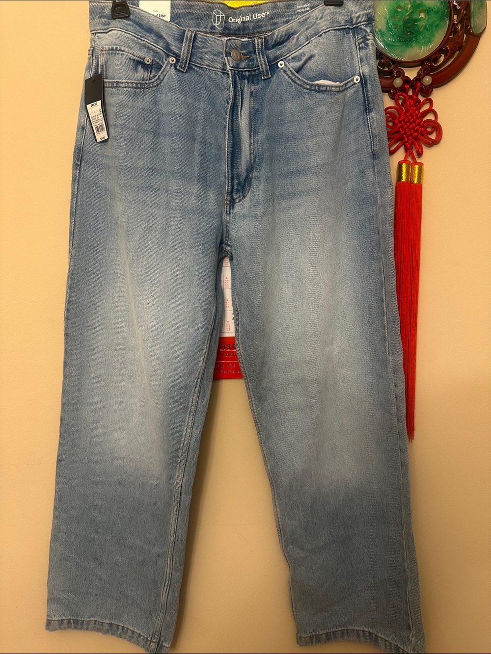 Original Use Light Wash Relaxed Straight Men’s Jeans - Picture 5 of 5